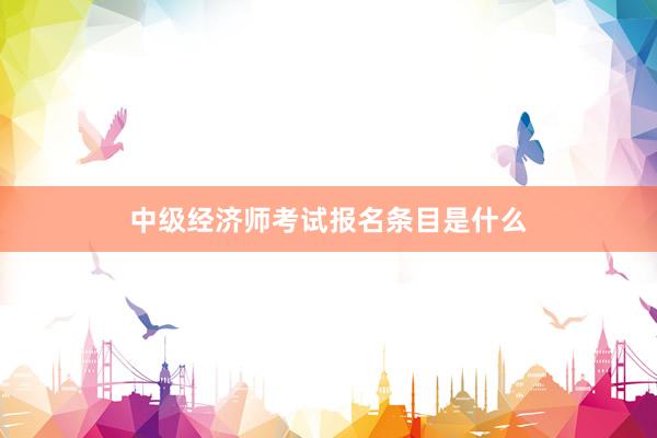 中级经济师考试报名条目是什么