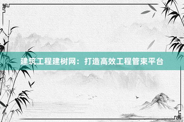 建筑工程建树网：打造高效工程管束平台