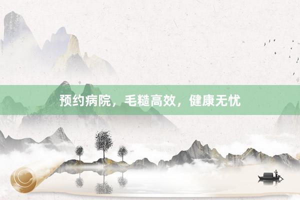 预约病院，毛糙高效，健康无忧