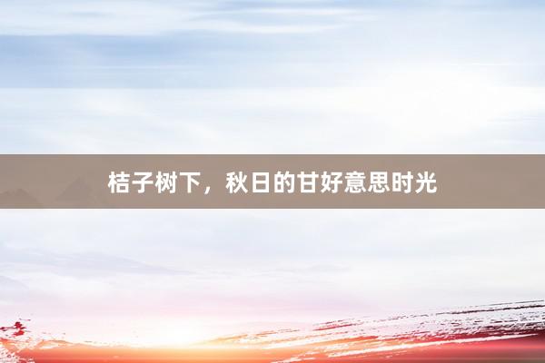 桔子树下，秋日的甘好意思时光